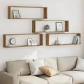 Étagères cube murales 4 pcs chêne artisanal 100x15x30 cm