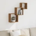 Étagères murales forme de cube chêne artisanal bois ingénierie