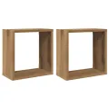 Étagères cube murales 2 pcs chêne artisanal bois ingénierie
