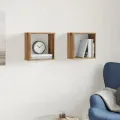 Étagères cube murales 2 pcs chêne artisanal bois ingénierie
