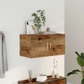 Meuble mural vieux bois 80x39x40 cm bois d'ingénierie