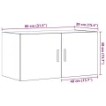 Meuble mural vieux bois 80x39x40 cm bois d'ingénierie