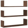 Étagères murales 3pcs chêne marron 80x18x18cm bois d'ingénierie