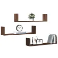 Étagères murales 3pcs chêne marron 80x18x18cm bois d'ingénierie