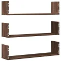 Étagères murales 3pcs chêne marron 80x18x18cm bois d'ingénierie