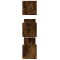 Étagères murales 3 pcs chêne fumé 80x18x18 cm bois d'ingénierie