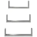 Étagères murales 3 pcs gris béton bois d'ingénierie