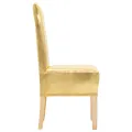Housses extensibles de chaise droite 6 pcs Doré