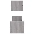 Étagères murales avec barres 2 pcs sonoma gris 60x16x14 cm