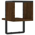Étagère murale avec barre chêne marron 20x25x30 cm