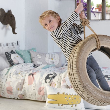 Bettbezug-Set HappyFriday Moshi Moshi Best Buddies Bunt Einzelmatratze