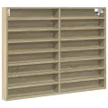 Armoire à vitrine chêne sonoma 100x8,5x75 cm bois d'ingénierie