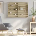 Armoire à vitrine chêne sonoma 100x8,5x75 cm bois d'ingénierie