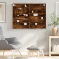 Armoire à vitrine chêne fumé 100x8,5x75 cm bois d'ingénierie