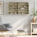 Armoire à vitrine chêne sonoma 100x15x58 cm bois d'ingénierie