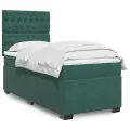 cadre de lit et matelas Vert foncé 80x200 cm Velours