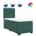 cadre de lit et matelas Vert foncé 80x200 cm Velours