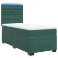 cadre de lit et matelas Vert foncé 80x200 cm Velours