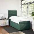 cadre de lit et matelas Vert foncé 80x200 cm Velours
