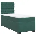 cadre de lit et matelas Vert foncé 80x200 cm Velours