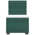 cadre de lit et matelas Vert foncé 80x200 cm Velours