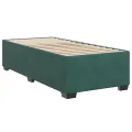 cadre de lit et matelas Vert foncé 80x200 cm Velours