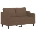 Ensemble de canapés 3 pcs avec coussins Marron Tissu