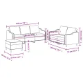 Ensemble de canapés 3 pcs avec coussins Marron Tissu