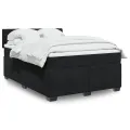 cadre de lit et matelas Noir 160x200 cm Velours