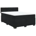 cadre de lit et matelas Noir 160x200 cm Velours