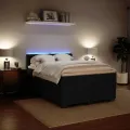 cadre de lit et matelas Noir 160x200 cm Velours
