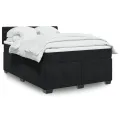 cadre de lit et matelas Noir 160x200 cm Velours