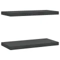 Étagères murales 2 pcs 50x23,5x3 cm noir acier inoxydable