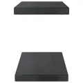 Étagères murales 2 pcs 50x23,5x3 cm noir acier inoxydable