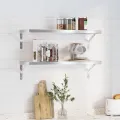Étagères murales 2 pcs 75x23,5x3 cm argenté acier inoxydable
