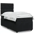 cadre de lit et matelas Noir 80x200 cm Velours