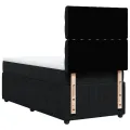cadre de lit et matelas Noir 80x200 cm Velours