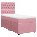 cadre de lit et matelas Rose 80x200 cm Velours