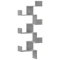Étagère murale d'angle gris béton 45x45x147cm bois d'ingénierie