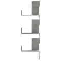 Étagère murale d'angle gris béton 45x45x147cm bois d'ingénierie