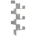Étagère murale d'angle gris béton 45x45x147cm bois d'ingénierie