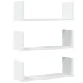 Étagères murales 3 pcs blanc 58x18x18 cm bois d'ingénierie