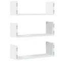 Étagères murales 3 pcs blanc 58x18x18 cm bois d'ingénierie
