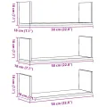Étagères murales 3 pcs blanc 58x18x18 cm bois d'ingénierie