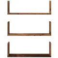 Étagères murales 3 pcs vieux bois 58x18x18 cm bois d'ingénierie