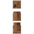 Étagères murales 3 pcs vieux bois 58x18x18 cm bois d'ingénierie