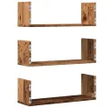 Étagères murales 3 pcs vieux bois 58x18x18 cm bois d'ingénierie