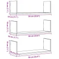 Étagères murales 3 pcs vieux bois 58x18x18 cm bois d'ingénierie