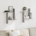 Étagères murales 2 pcs gris béton 50x12x50 cm bois d'ingénierie