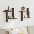 Étagères murales 2pcs chêne marron 50x12x50cm bois d'ingénierie